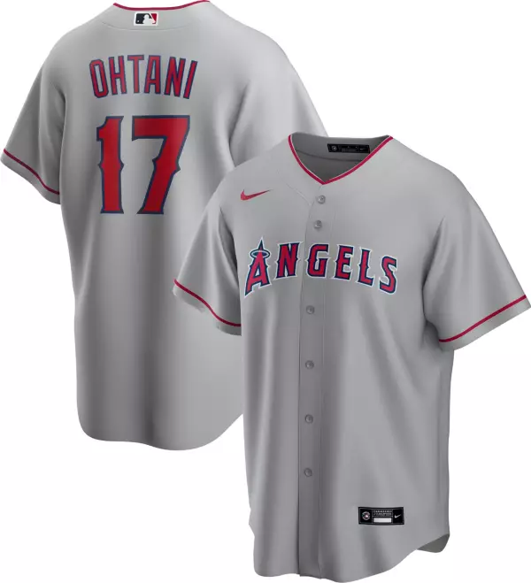 Men's Los Angeles Angels #17 Shohei Ohtani Grey Cool Base Stitched Jersey Men's Los Angeles Angels #17 Shohei Ohtani Grey Cool Base Stitched Jersey
